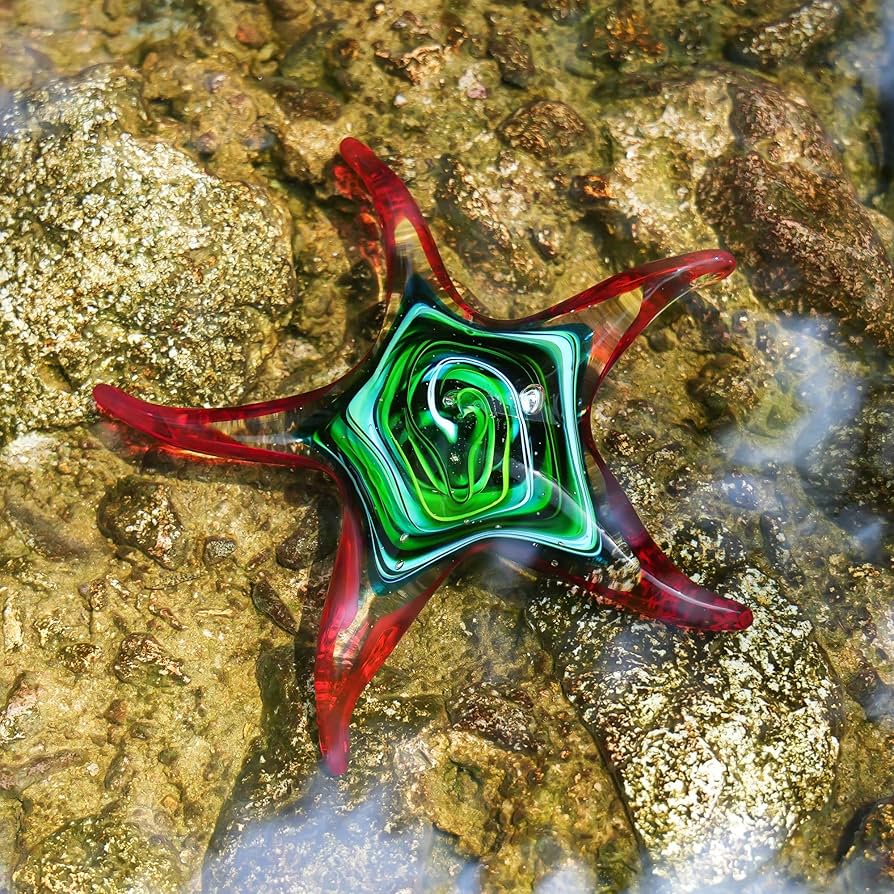 ガラス細工　ミニチュア　ヒトデ 水族館 グッズ 海の生き物 ガラス細工 ミニチュア 雑貨 ヒトデ